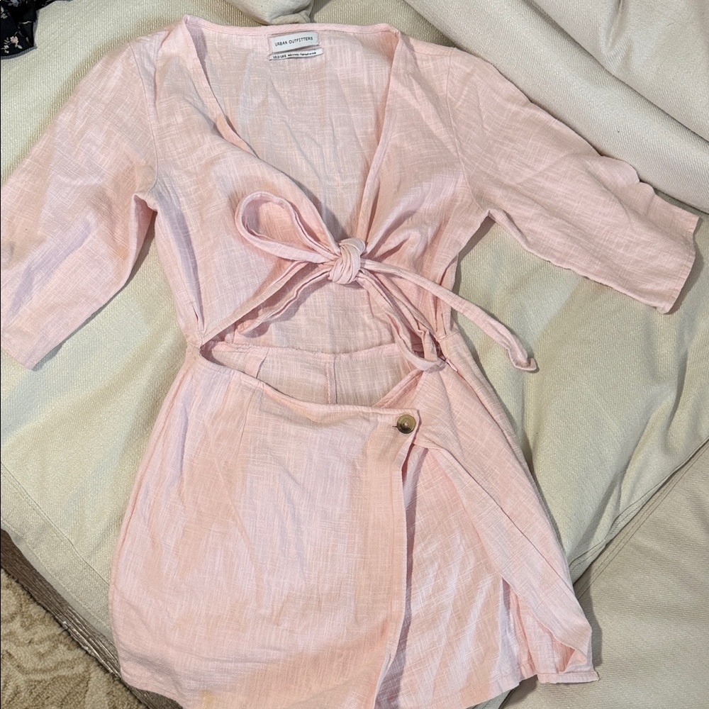 Urban Outfitters Light Pink Wrap romper
